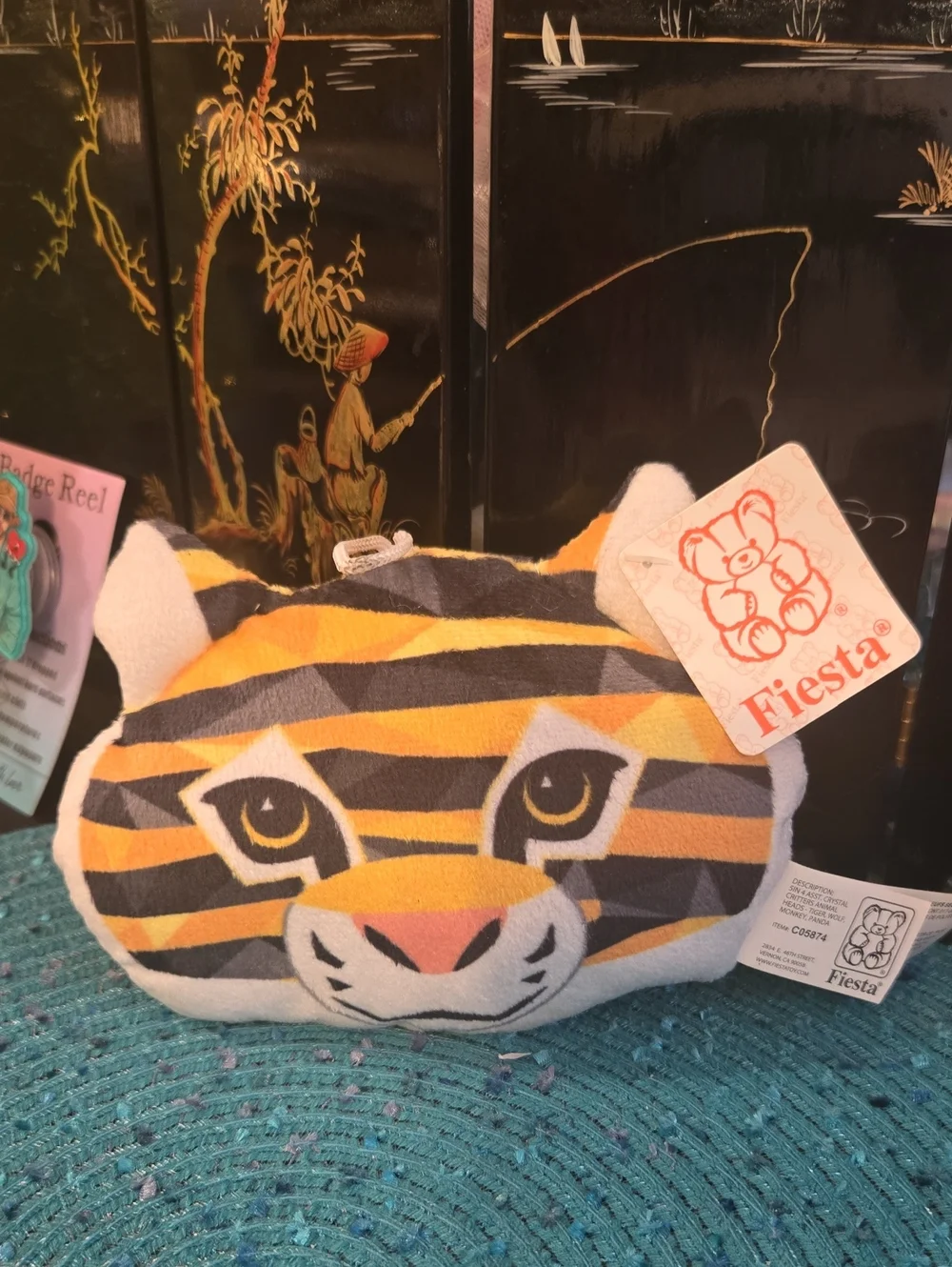 Fiesta Yellow and Black Tiger Cat Plush Toy